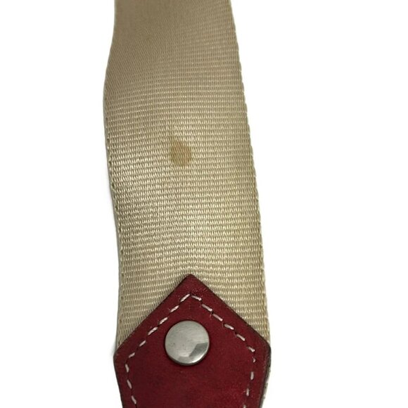 Auth Burberry Blue Label - Beige Black Red Jacquard Shoulder Bag - Picture 6 of 9